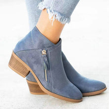 Afbeelding in Gallery-weergave laden, Chunky Heel enkellaarsjes met Zijrits voor Dames