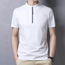 Afbeelding in Gallery-weergave laden, T-shirt met rits en kraag voor heren