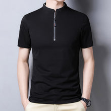 Afbeelding in Gallery-weergave laden, T-shirt met rits en kraag voor heren