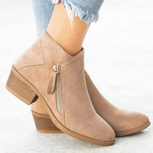Afbeelding in Gallery-weergave laden, Chunky Heel enkellaarsjes met Zijrits voor Dames