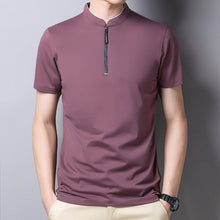Afbeelding in Gallery-weergave laden, T-shirt met rits en kraag voor heren