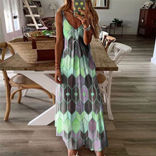 Afbeelding in Gallery-weergave laden, Mouwloze jurken met geometrische print voor dames