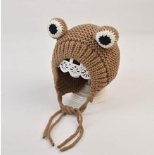 Afbeelding in Gallery-weergave laden, Leuke Frog Cartoon Winter Kids gebreide muts muts