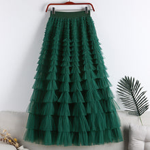 Afbeelding in Gallery-weergave laden, Gelaagde elastische taille tule maxi rok