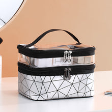 Afbeelding in Gallery-weergave laden, Dubbellaagse make-up tas
