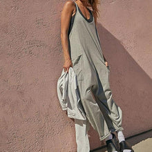 Afbeelding in Gallery-weergave laden, Effen Kleur Jumpsuit met V-hals en Slingzak