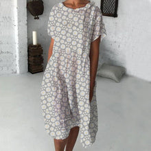 Afbeelding in Gallery-weergave laden, Midi-jurk met zonnebloemprint