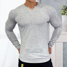 Afbeelding in Gallery-weergave laden, Sport-T-shirt met V-hals en lange mouwen