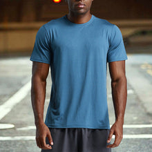 Afbeelding in Gallery-weergave laden, Effen sport sneldrogend T-shirt voor heren