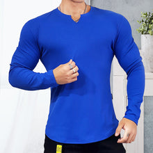 Afbeelding in Gallery-weergave laden, Sport-T-shirt met V-hals en lange mouwen