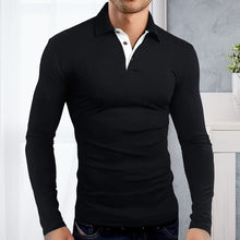 Afbeelding in Gallery-weergave laden, Poloshirt met lange mouwen en revers