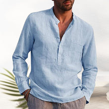 Afbeelding in Gallery-weergave laden, V-neck linen shirt