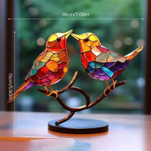 Afbeelding in Gallery-weergave laden, Birds on Branches Stained Glass Ornaments