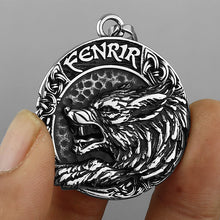 Afbeelding in Gallery-weergave laden, Roestvrijstalen Viking Wolf Fenrir-ketting