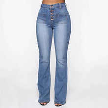 Afbeelding in Gallery-weergave laden, Bootcut jeans met hoge taille en gewassen knopen