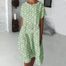Afbeelding in Gallery-weergave laden, Midi-jurk met zonnebloemprint