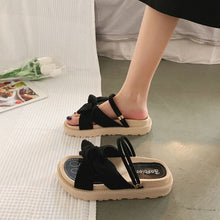 Afbeelding in Gallery-weergave laden, Elegante Schleifensandalen mit Plateausohle für Damen