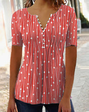 Afbeelding in Gallery-weergave laden, T-shirt med prickiga och V-ringad