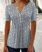 Afbeelding in Gallery-weergave laden, T-shirt med prickiga och V-ringad