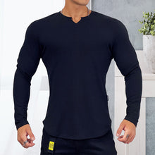 Afbeelding in Gallery-weergave laden, Sport-T-shirt met V-hals en lange mouwen