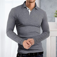 Afbeelding in Gallery-weergave laden, Poloshirt met lange mouwen en revers