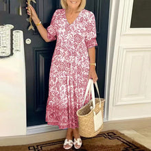 Afbeelding in Gallery-weergave laden, Boheemse zomerjurk met V-hals voor dames