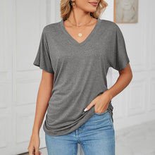 Afbeelding in Gallery-weergave laden, Casual pullover V-hals effen kleur losse damestops
