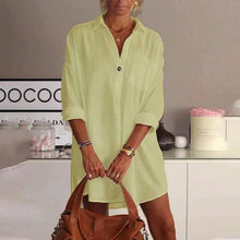 Afbeelding in Gallery-weergave laden, Effen kleur blouse met lange mouwen en kraag