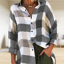 Afbeelding in Gallery-weergave laden, Geruit dames shirt met lange mouwen