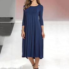 Afbeelding in Gallery-weergave laden, Women's New Mid-sleeve Solid Color Swing Dress