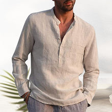 Afbeelding in Gallery-weergave laden, V-neck linen shirt