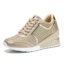 Afbeelding in Gallery-weergave laden, Wedge-sneakers met hoge hak voor dames