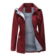 Afbeelding in Gallery-weergave laden, Waterdichte halflange trenchcoat met trekkoord in de taille