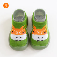 Afbeelding in Gallery-weergave laden, Antislip babyslofjes met dierenpatroon