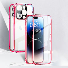 Afbeelding in Gallery-weergave laden, Magnetische dubbelzijdige telefoonhoes van gehard glas
