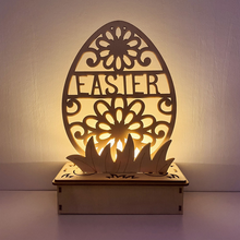 Afbeelding in Gallery-weergave laden, Houten doe-het-zelf-ornament in eivorm