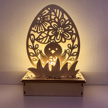 Afbeelding in Gallery-weergave laden, Houten doe-het-zelf-ornament in eivorm
