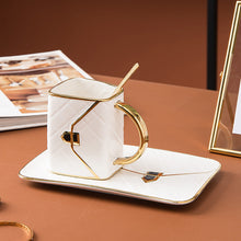 Afbeelding in Gallery-weergave laden, Handtasvormige creatieve mok met schotel en lepel