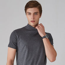 Afbeelding in Gallery-weergave laden, Slim-fit T-shirt voor heren met opstaande kraag