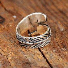 Afbeelding in Gallery-weergave laden, Boho veer turquoise verstelbare ring
