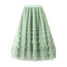 Afbeelding in Gallery-weergave laden, Gelaagde elastische taille tule maxi rok