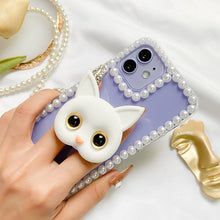 Afbeelding in Gallery-weergave laden, 3D schattige kitten telefoonhouder met mini spiegel