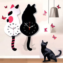 Afbeelding in Gallery-weergave laden, Nordic Cat kwispelende staart wandklok