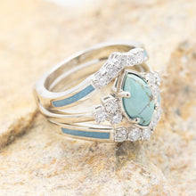 Afbeelding in Gallery-weergave laden, Natuurlijke turkooizen diamanten ring