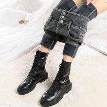 Afbeelding in Gallery-weergave laden, Fleece hoge stretch jeans