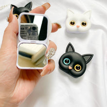 Afbeelding in Gallery-weergave laden, 3D schattige kitten telefoonhouder met mini spiegel