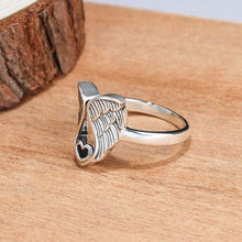 Afbeelding in Gallery-weergave laden, Sterling zilveren ring met engelen hart