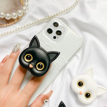 Afbeelding in Gallery-weergave laden, 3D schattige kitten telefoonhouder met mini spiegel
