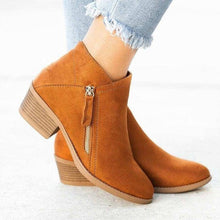 Afbeelding in Gallery-weergave laden, Chunky Heel enkellaarsjes met Zijrits voor Dames