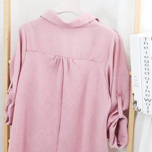 Afbeelding in Gallery-weergave laden, Los damesshirt met lange mouwen en V-hals